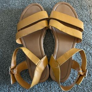 Nautica Mustard Yellow Strappy Sandals